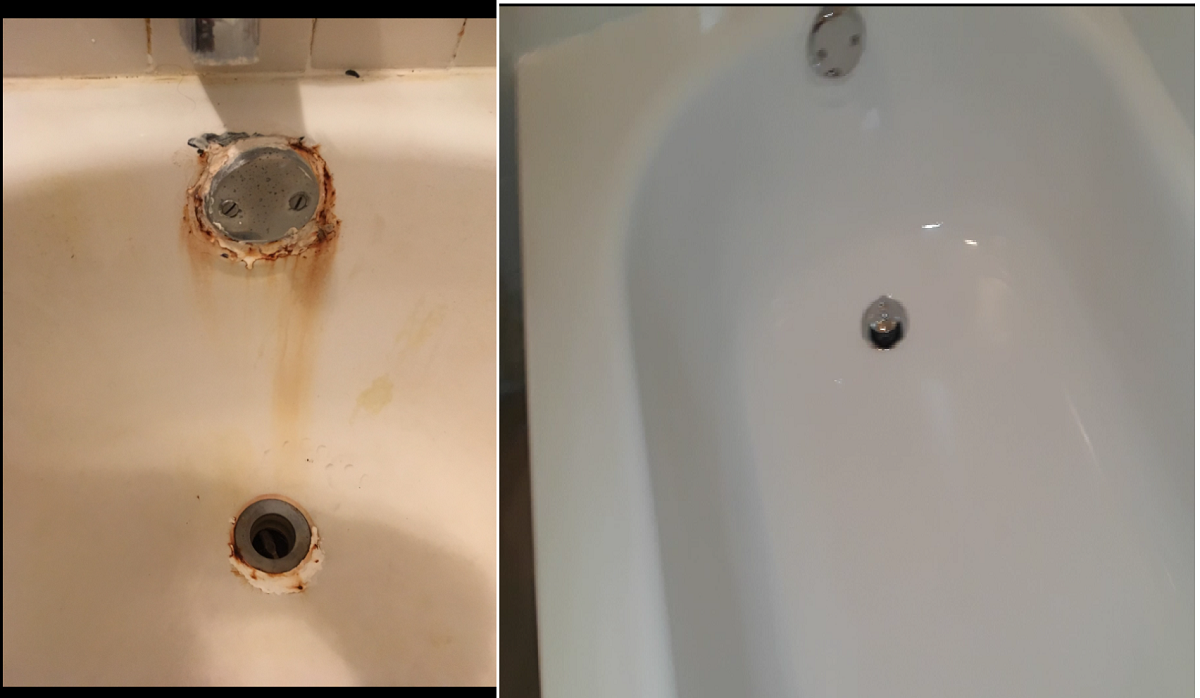 Dallas Bathtub Services restored the rusted bathtub and refinishing made the bathtub like new again.